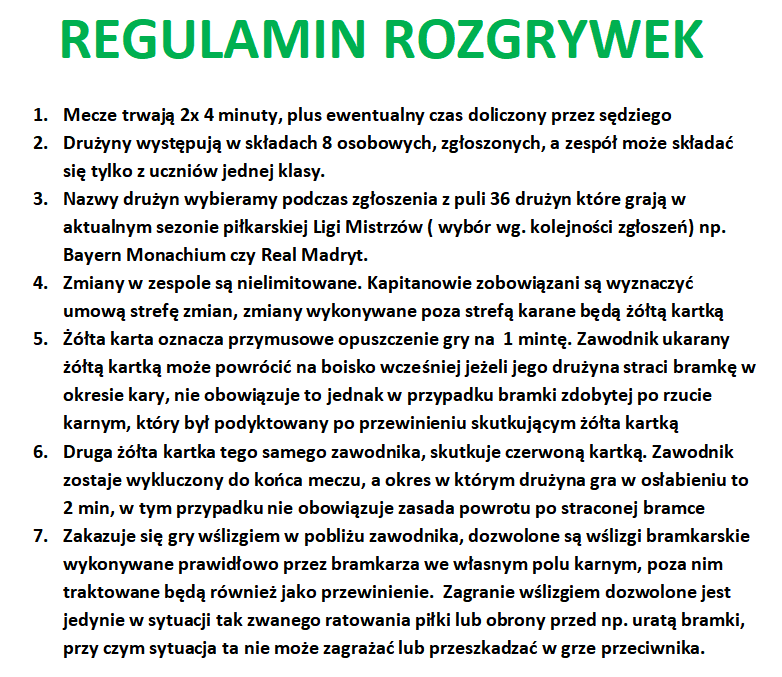 Regulamin Turnieju Halowego 12.02.2025r.